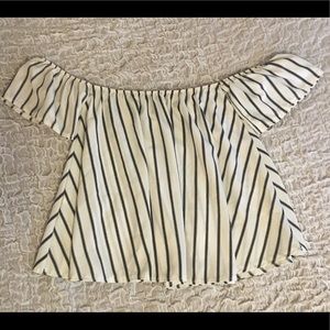 Striped off the shoulder blouse